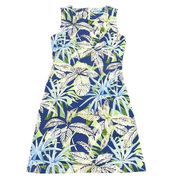 J. McLaughlin Dresses & Skirts - J.McLaughlin Women’s Sheath Sleeveless Blue Dress Tropical floral Size XS